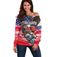 Pearl Harbor Remembrance Day Personalized Off Shoulder Sweater Lest We Forget - The Bald Eagle Remembers - Polynesian Pride