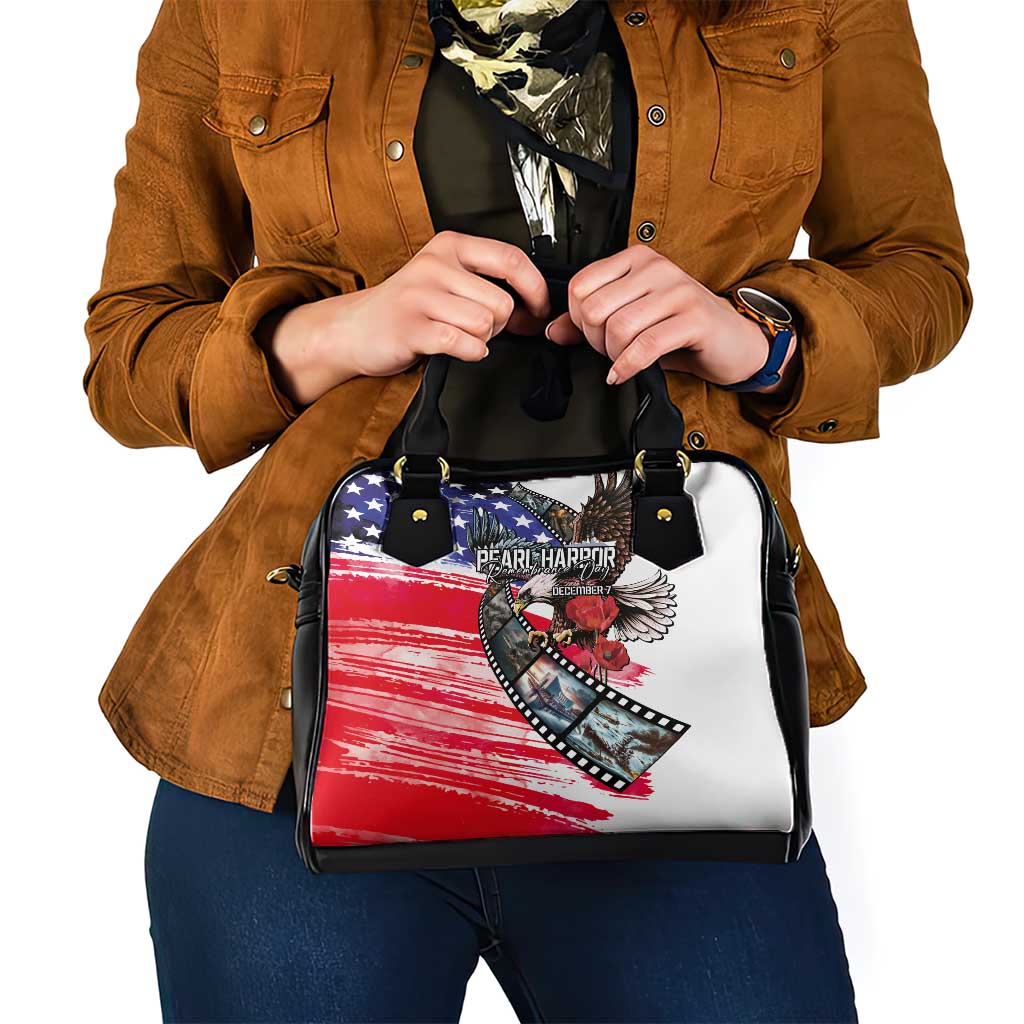 Pearl Harbor Remembrance Day Shoulder Handbag Lest We Forget - The Bald Eagle Remembers - Polynesian Pride