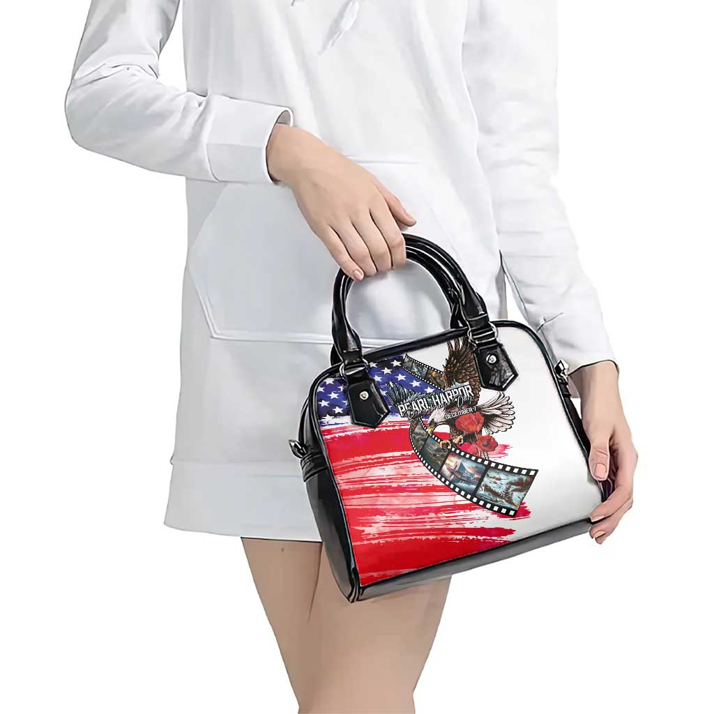 Pearl Harbor Remembrance Day Shoulder Handbag Lest We Forget - The Bald Eagle Remembers - Polynesian Pride