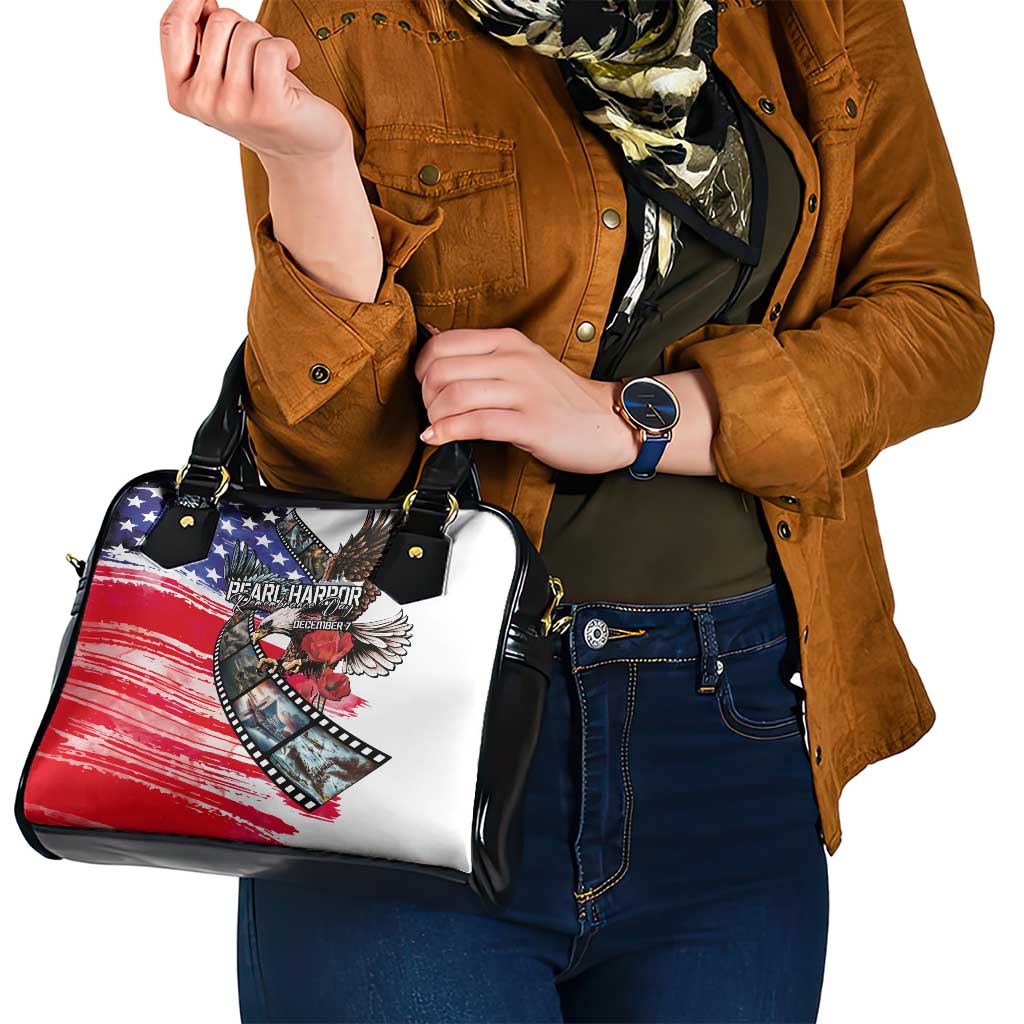 Pearl Harbor Remembrance Day Shoulder Handbag Lest We Forget - The Bald Eagle Remembers - Polynesian Pride