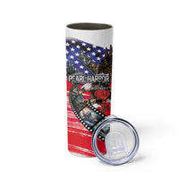 Pearl Harbor Remembrance Day Personalized Skinny Tumbler Lest We Forget - The Bald Eagle Remembers LT03 - Polynesian Pride