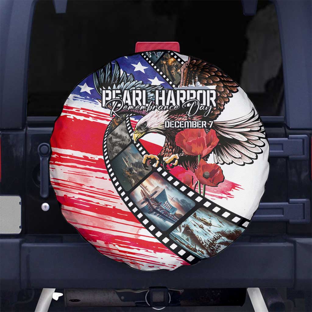 Pearl Harbor Remembrance Day Spare Tire Cover Lest We Forget - The Bald Eagle Remembers - Polynesian Pride