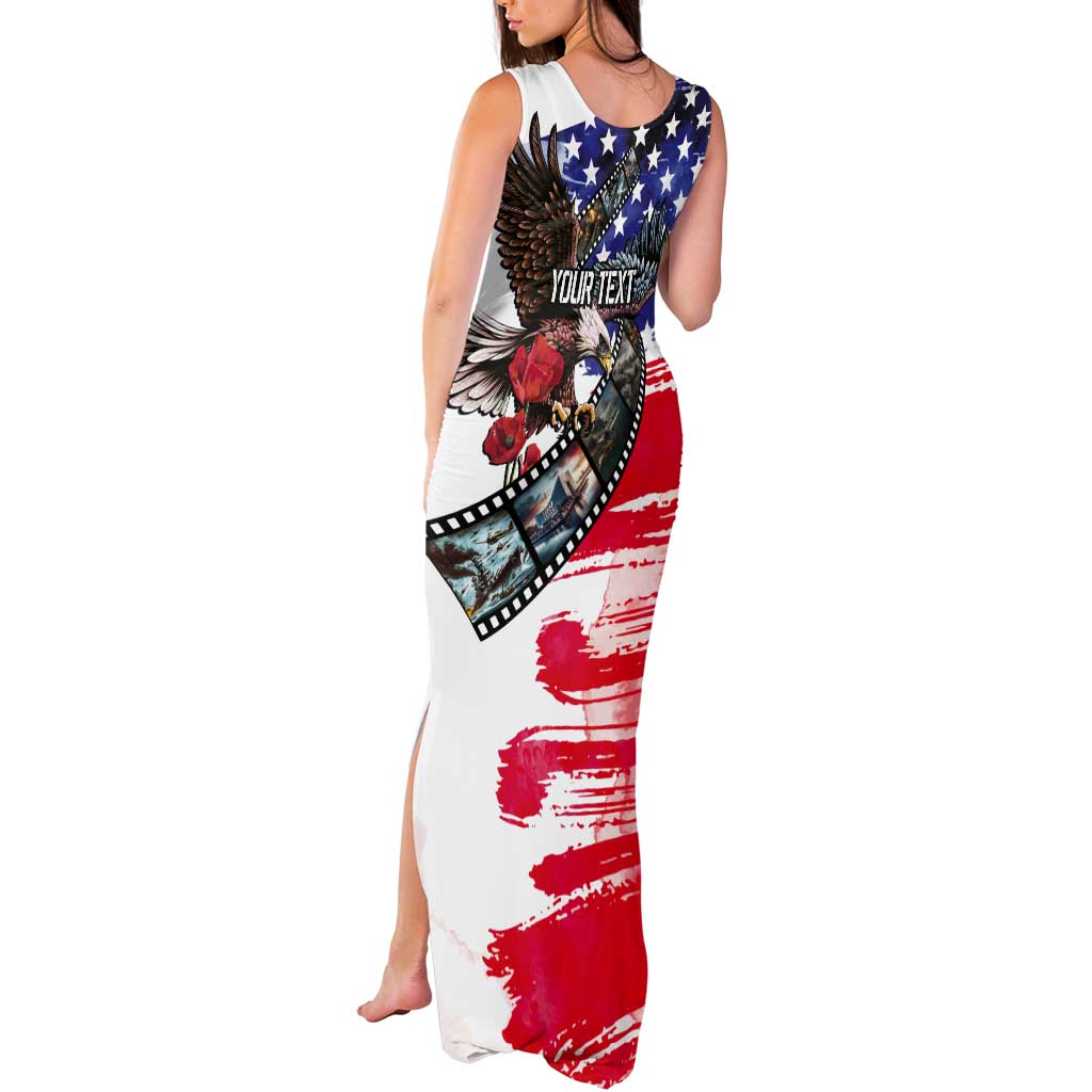 Pearl Harbor Remembrance Day Personalized Tank Maxi Dress Lest We Forget - The Bald Eagle Remembers - Polynesian Pride