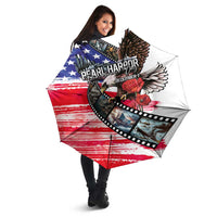 Pearl Harbor Remembrance Day Umbrella Lest We Forget - The Bald Eagle Remembers - Polynesian Pride
