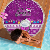 Palau Christmas Beach Blanket Snowman Hugs Palau Coat of Arms Maori Pattern Pink Style LT03 - Wonder Print Shop