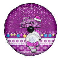 Palau Christmas Spare Tire Cover Snowman Hugs Palau Coat of Arms Maori Pattern Pink Style LT03 - Polynesian Pride