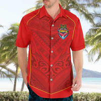 Custom Mate Ma'a Tonga Rugby Hawaiian Shirt Ngatu Tribal Motifs Sporty Style - Polynesian Pride