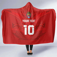 Custom Mate Ma'a Tonga Rugby Hooded Blanket Ngatu Tribal Motifs Sporty Style - Polynesian Pride