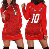 Custom Mate Ma'a Tonga Rugby Hoodie Dress Ngatu Tribal Motifs Sporty Style - Polynesian Pride