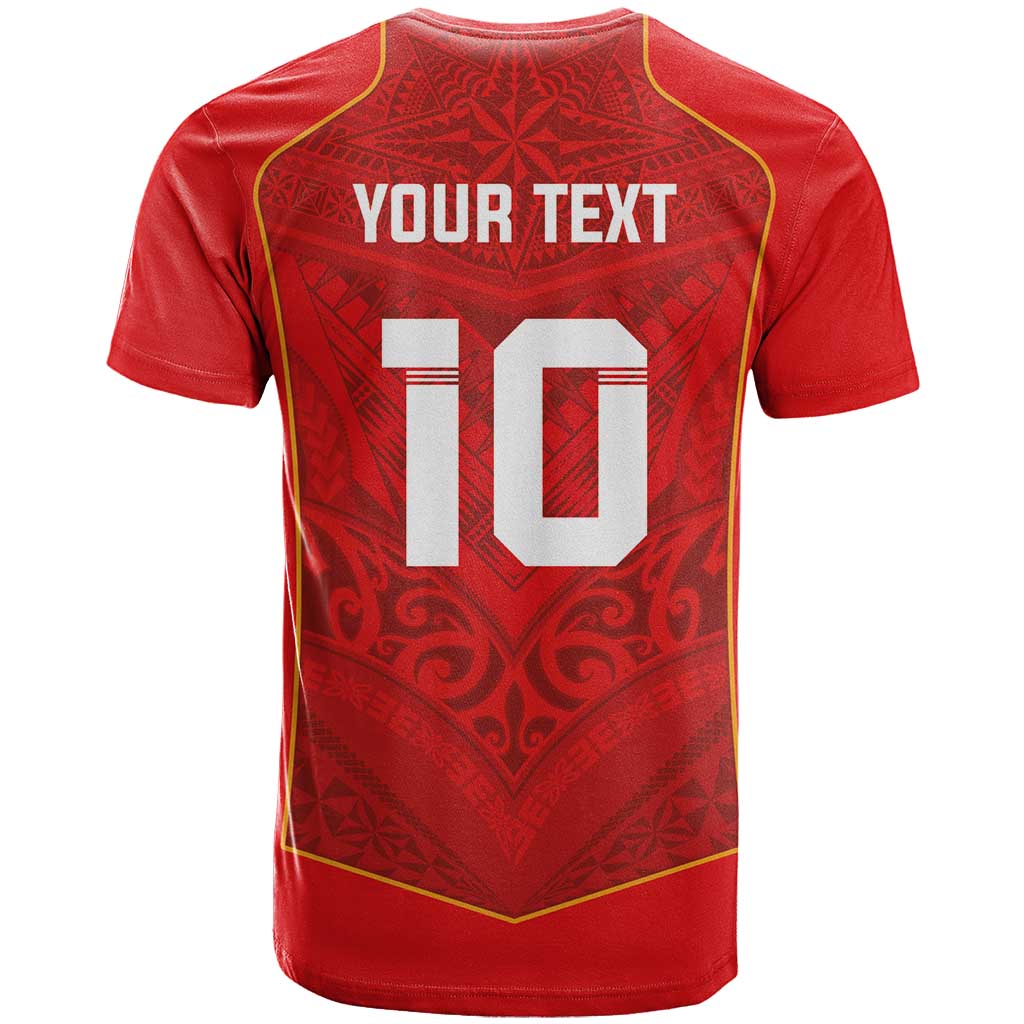 Custom Mate Ma'a Tonga Rugby T Shirt Ngatu Tribal Motifs Sporty Style - Polynesian Pride