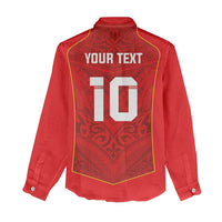 Custom Mate Ma'a Tonga Rugby Women Casual Shirt Ngatu Tribal Motifs Sporty Style - Polynesian Pride