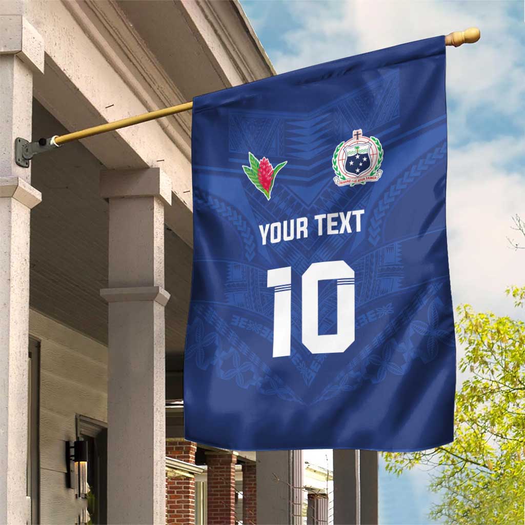 Custom Samoa Rugby Garden Flag Tatau Tribal Motifs Sporty Style - Polynesian Pride