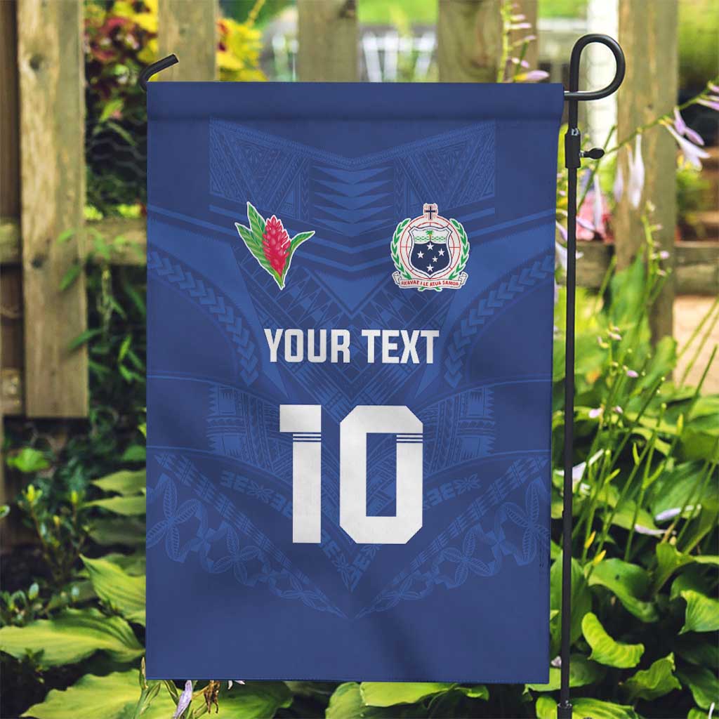 Custom Samoa Rugby Garden Flag Tatau Tribal Motifs Sporty Style - Polynesian Pride