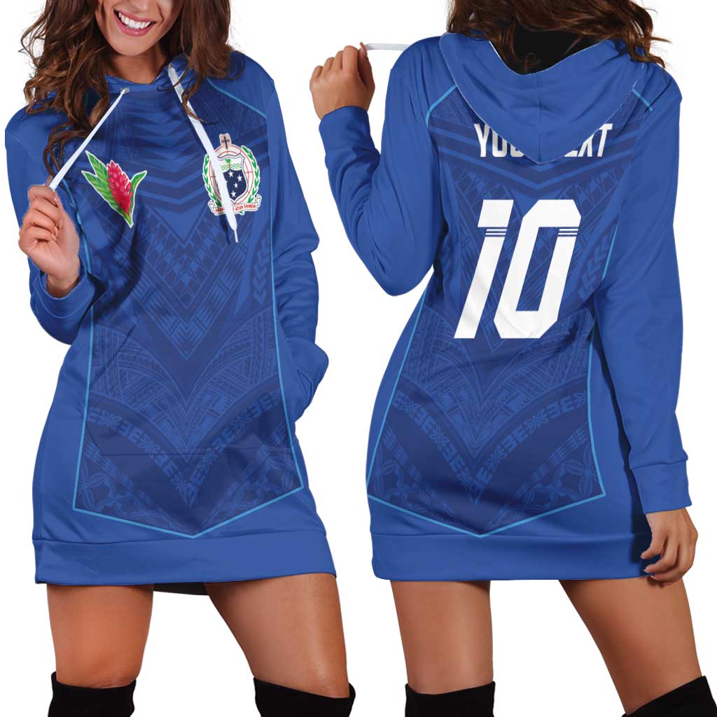 Custom Samoa Rugby Hoodie Dress Tatau Tribal Motifs Sporty Style - Polynesian Pride