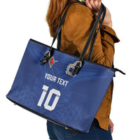 Custom Samoa Rugby Leather Tote Bag Tatau Tribal Motifs Sporty Style - Polynesian Pride