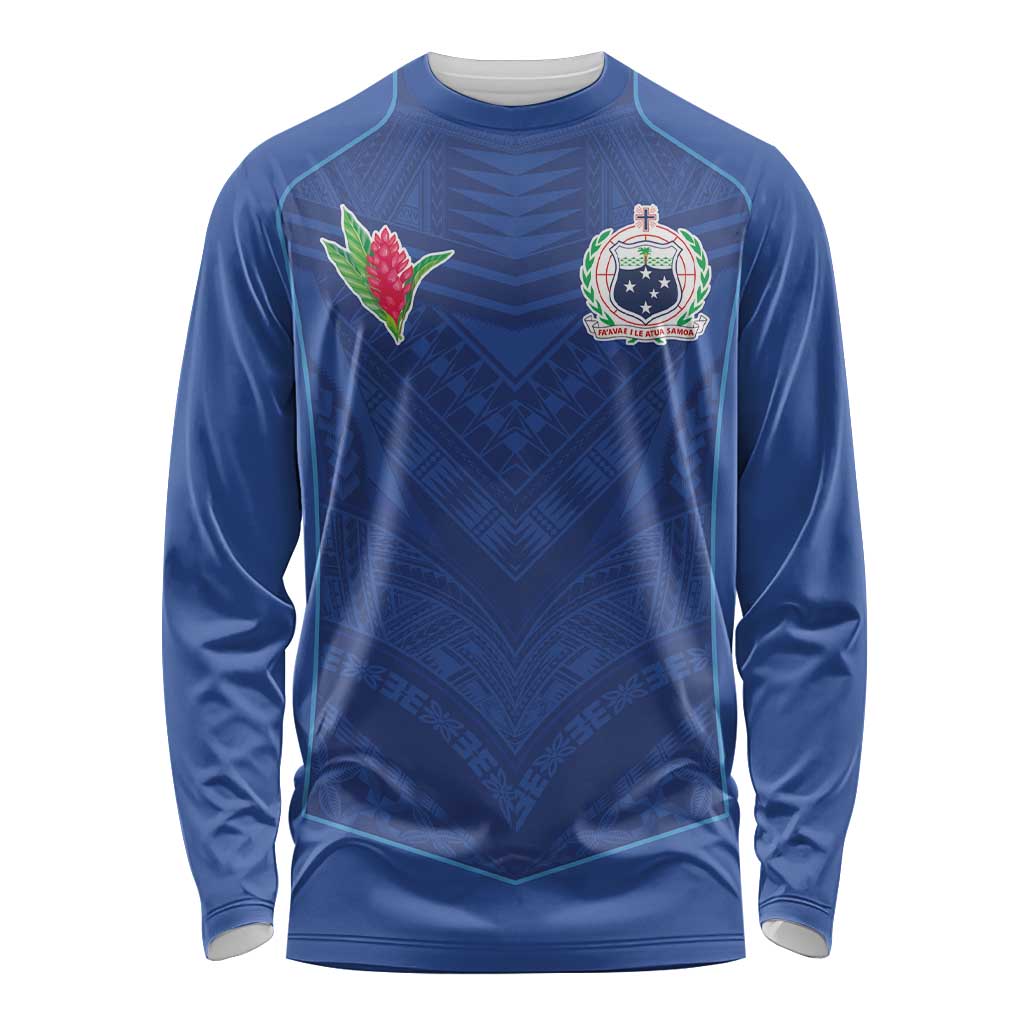 Custom Samoa Rugby Long Sleeve Shirt Tatau Tribal Motifs Sporty Style - Polynesian Pride