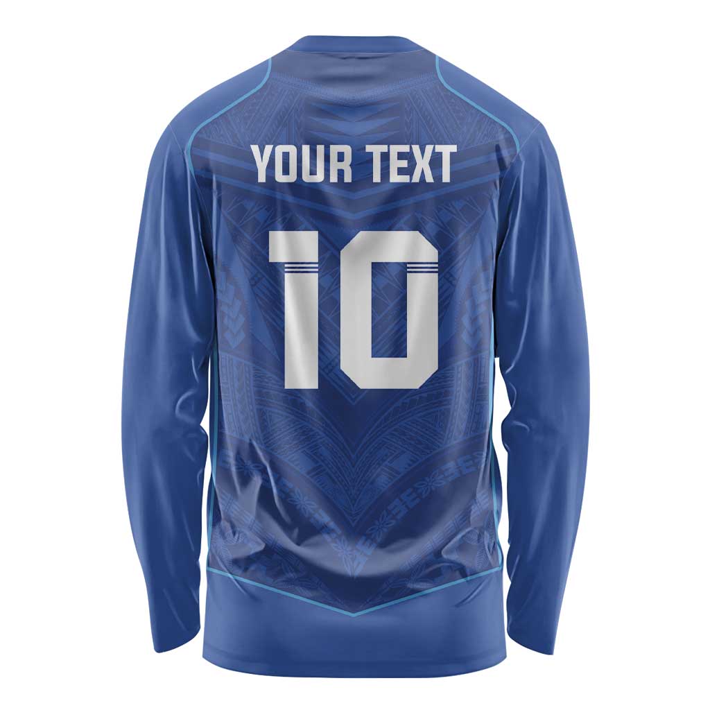 Custom Samoa Rugby Long Sleeve Shirt Tatau Tribal Motifs Sporty Style - Polynesian Pride