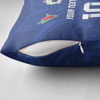 Custom Samoa Rugby Pillow Cover Tatau Tribal Motifs Sporty Style - Polynesian Pride