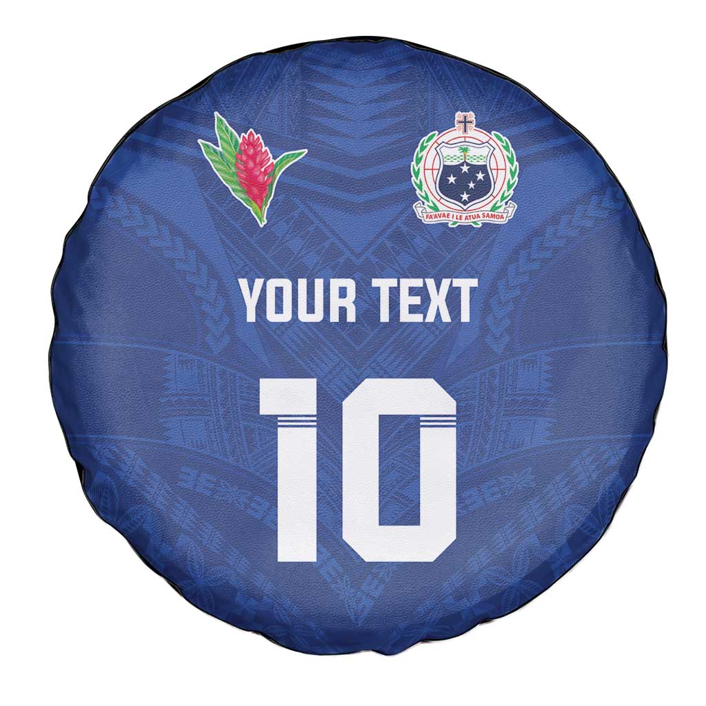 Custom Samoa Rugby Spare Tire Cover Tatau Tribal Motifs Sporty Style - Polynesian Pride