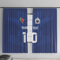 Custom Samoa Rugby Window Curtain Tatau Tribal Motifs Sporty Style - Polynesian Pride