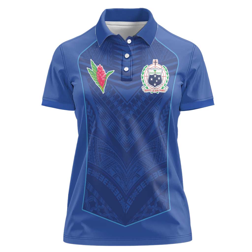 Custom Samoa Rugby Women Polo Shirt Tatau Tribal Motifs Sporty Style - Polynesian Pride