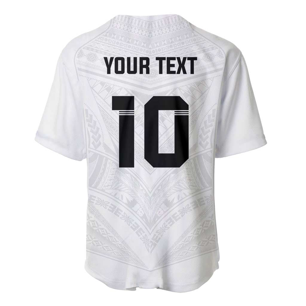 Custom Fiji Rugby Baseball Jersey Tapa Tribal Motifs Sporty Style - Polynesian Pride