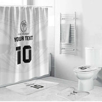 Custom Fiji Rugby Bathroom Set Tapa Tribal Motifs Sporty Style - Polynesian Pride