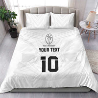 Custom Fiji Rugby Bedding Set Tapa Tribal Motifs Sporty Style - Polynesian Pride