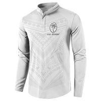 Custom Fiji Rugby Button Sweatshirt Tapa Tribal Motifs Sporty Style - Polynesian Pride