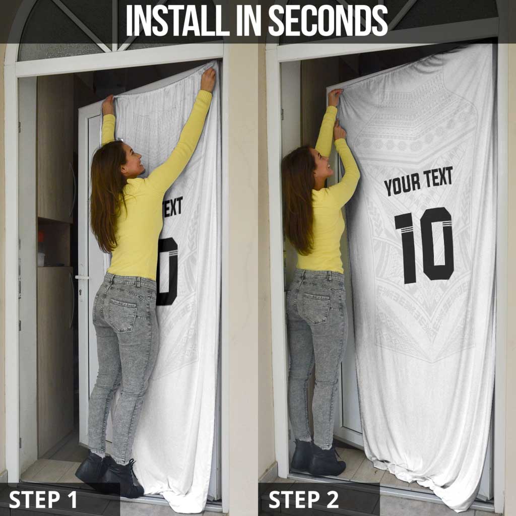 Custom Fiji Rugby Door Cover Tapa Tribal Motifs Sporty Style - Polynesian Pride