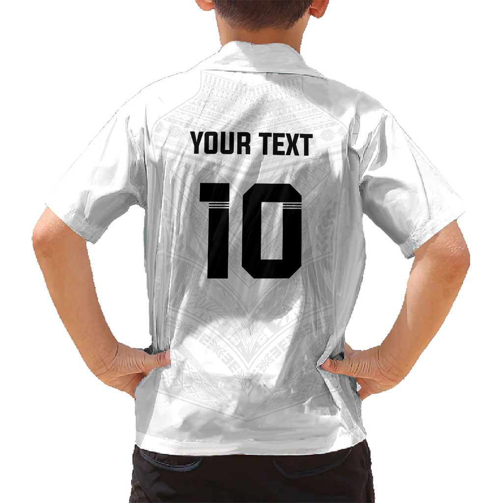 Custom Fiji Rugby Family Matching Off Shoulder Maxi Dress and Hawaiian Shirt Tapa Tribal Motifs Sporty Style - Polynesian Pride