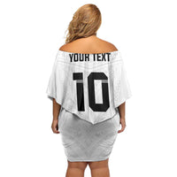 Custom Fiji Rugby Family Matching Off Shoulder Short Dress and Hawaiian Shirt Tapa Tribal Motifs Sporty Style - Polynesian Pride