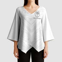Custom Fiji Rugby Kimono Sleeve Blouse Tapa Tribal Motifs Sporty Style - Polynesian Pride