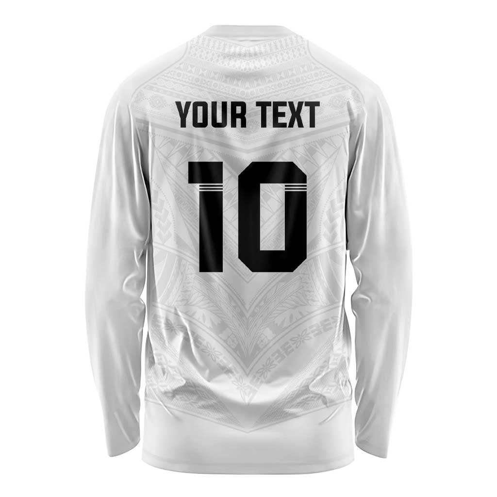 Custom Fiji Rugby Long Sleeve Shirt Tapa Tribal Motifs Sporty Style - Polynesian Pride