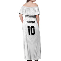 Custom Fiji Rugby Off Shoulder Maxi Dress Tapa Tribal Motifs Sporty Style LT03 - Polynesian Pride