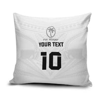 Custom Fiji Rugby Pillow Cover Tapa Tribal Motifs Sporty Style - Polynesian Pride