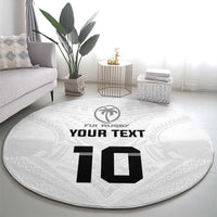 Custom Fiji Rugby Round Carpet Tapa Tribal Motifs Sporty Style - Polynesian Pride