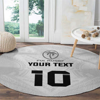 Custom Fiji Rugby Round Carpet Tapa Tribal Motifs Sporty Style - Polynesian Pride