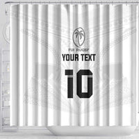 Custom Fiji Rugby Shower Curtain Tapa Tribal Motifs Sporty Style - Polynesian Pride