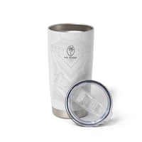 Custom Fiji Rugby Tumbler Cup Tapa Tribal Motifs Sporty Style - Polynesian Pride