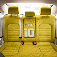 Custom Niue Rugby Back Car Seat Cover Hiapo Tribal Motifs Sporty Style - Polynesian Pride