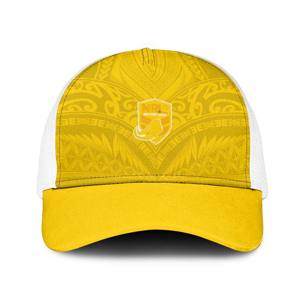 Niue Rugby Baseball Net Cap Hiapo Tribal Motifs Sporty Style - Polynesian Pride
