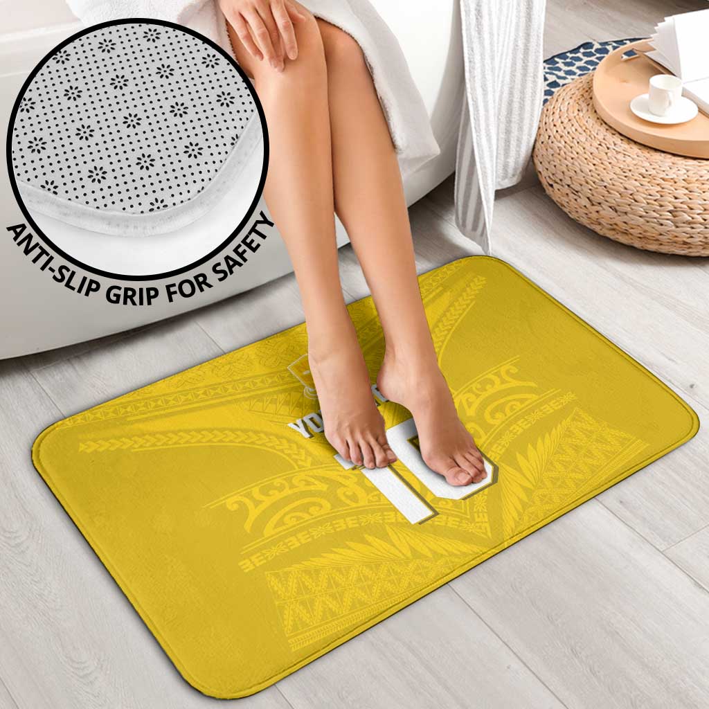 Custom Niue Rugby Bathroom Set Hiapo Tribal Motifs Sporty Style - Polynesian Pride