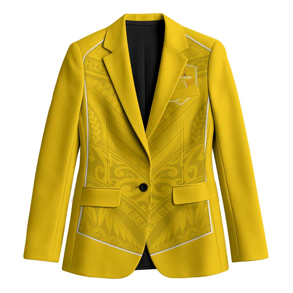 Custom Niue Rugby Blazer Hiapo Tribal Motifs Sporty Style - Polynesian Pride