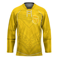 Custom Niue Rugby Hockey Jersey Hiapo Tribal Motifs Sporty Style - Polynesian Pride