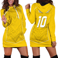 Custom Niue Rugby Hoodie Dress Hiapo Tribal Motifs Sporty Style - Polynesian Pride