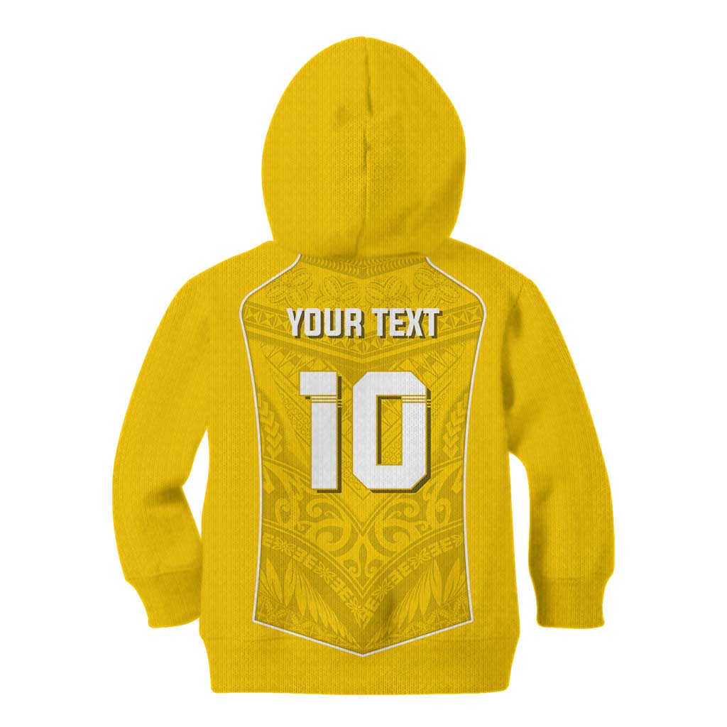 Custom Niue Rugby Kid Hoodie Hiapo Tribal Motifs Sporty Style LT03 - Polynesian Pride