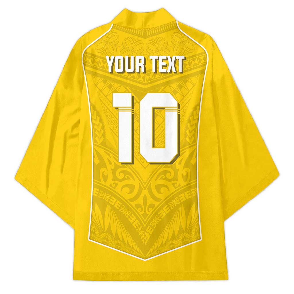 Custom Niue Rugby Kimono Hiapo Tribal Motifs Sporty Style - Polynesian Pride