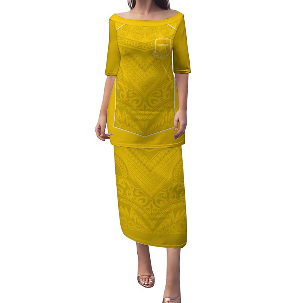 Custom Niue Rugby Puletasi Hiapo Tribal Motifs Sporty Style - Polynesian Pride