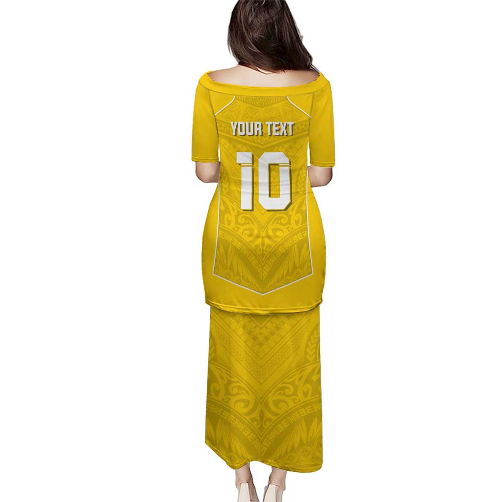 Custom Niue Rugby Puletasi Hiapo Tribal Motifs Sporty Style - Polynesian Pride